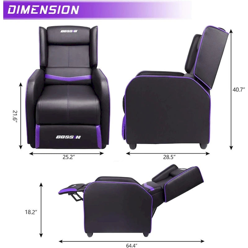 BOSSIN - Canapé inclinable simple de jeu ergonomique en cuir PU pour le salon