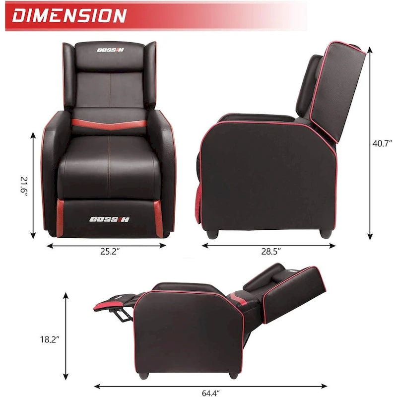 BOSSIN - Canapé inclinable simple de jeu ergonomique en cuir PU pour le salon