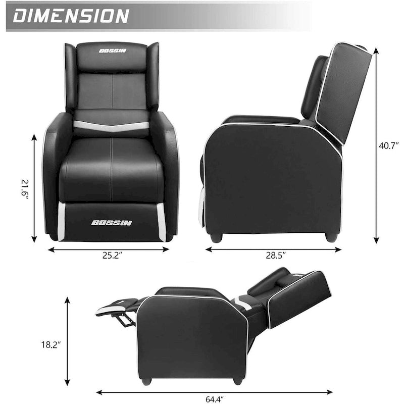 BOSSIN - Canapé inclinable simple de jeu ergonomique en cuir PU pour le salon