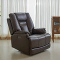 Fauteuil inclinable électrique avec appuie-tête réglable, repose-pieds extensible et fonction zéro gravité en cuir véritable pleine fleur