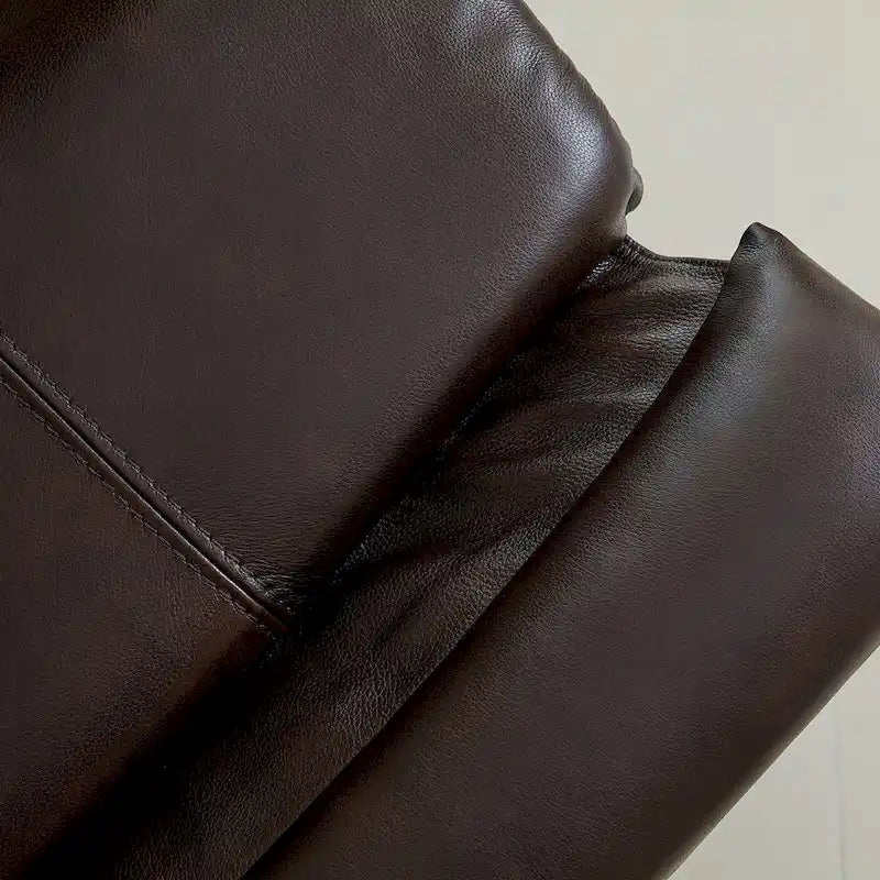Fauteuil inclinable électrique avec appuie-tête réglable, repose-pieds extensible et fonction zéro gravité en cuir véritable pleine fleur