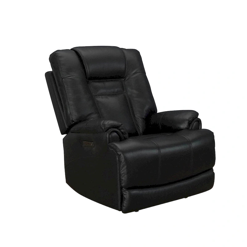 Fauteuil inclinable électrique avec appuie-tête réglable, repose-pieds extensible et fonction zéro gravité en cuir véritable pleine fleur