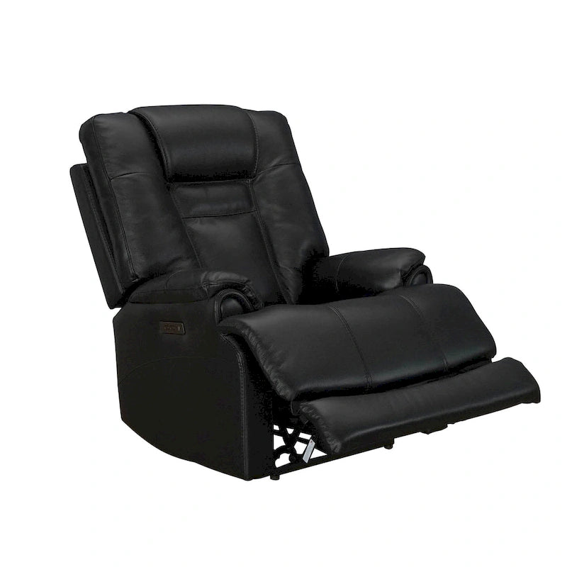 Fauteuil inclinable électrique avec appuie-tête réglable, repose-pieds extensible et fonction zéro gravité en cuir véritable pleine fleur