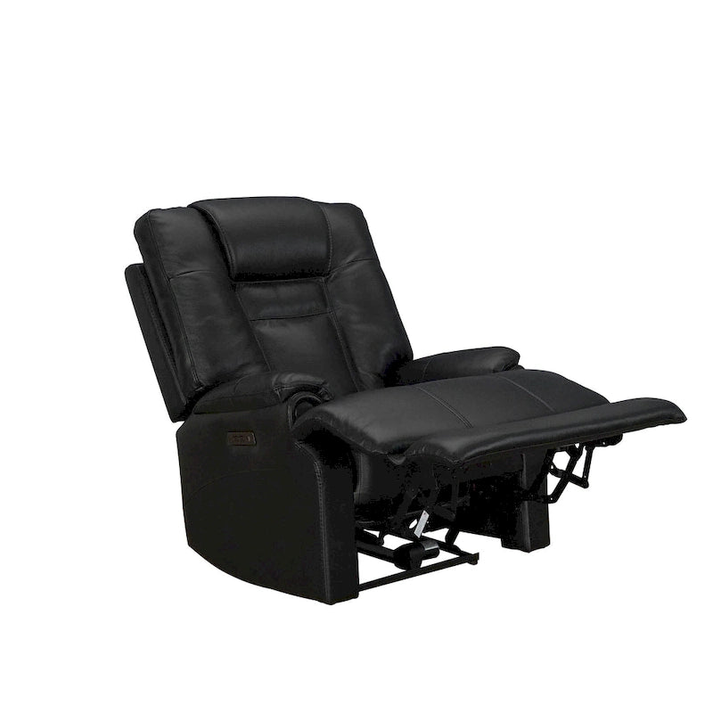 Fauteuil inclinable électrique avec appuie-tête réglable, repose-pieds extensible et fonction zéro gravité en cuir véritable pleine fleur