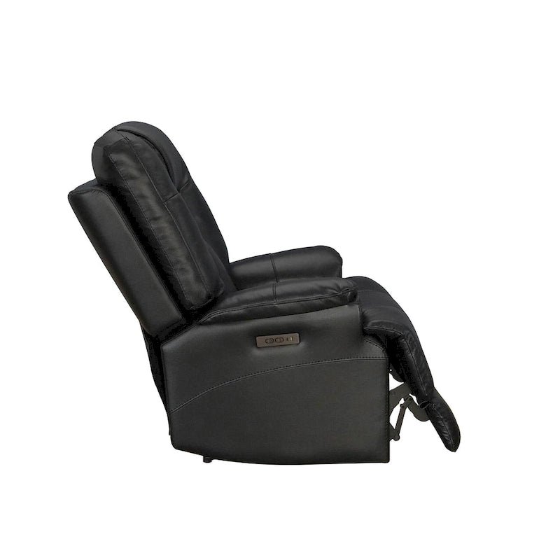 Fauteuil inclinable électrique avec appuie-tête réglable, repose-pieds extensible et fonction zéro gravité en cuir véritable pleine fleur