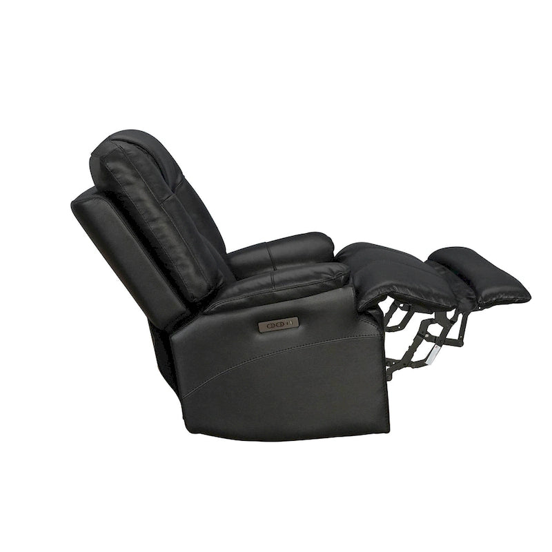 Fauteuil inclinable électrique avec appuie-tête réglable, repose-pieds extensible et fonction zéro gravité en cuir véritable pleine fleur