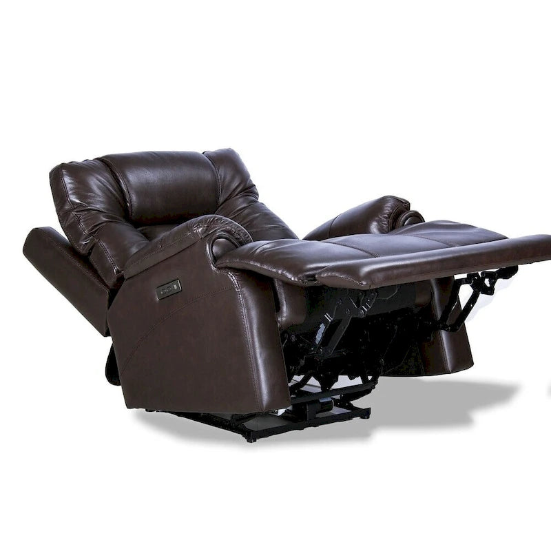 Fauteuil inclinable électrique avec appuie-tête réglable, repose-pieds extensible et fonction zéro gravité en cuir véritable pleine fleur