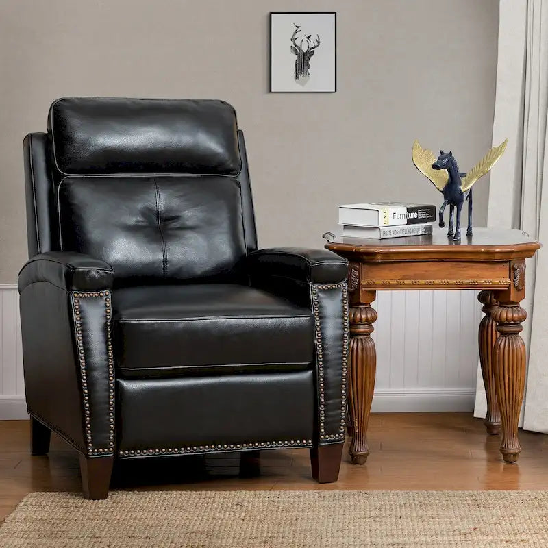 Fauteuil inclinable Gaspar Mid-Century Modern avec clous décoratifs par HULALA HOME