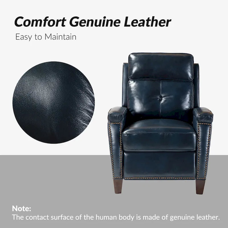 Fauteuil inclinable Gaspar Mid-Century Modern avec clous décoratifs par HULALA HOME
