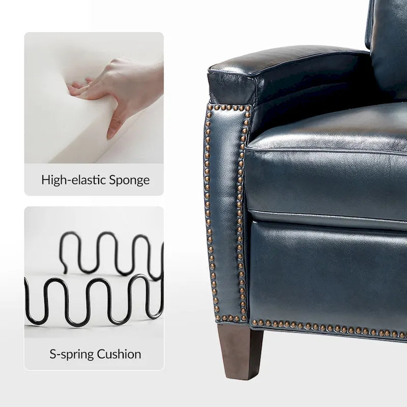 Fauteuil inclinable Gaspar Mid-Century Modern avec clous décoratifs par HULALA HOME