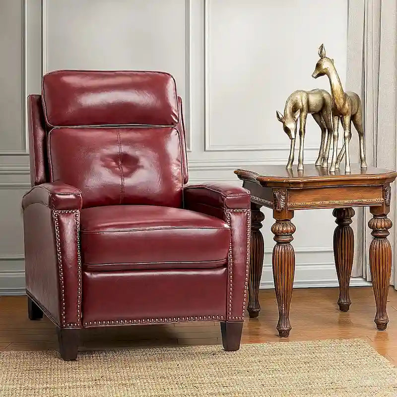 Fauteuil inclinable Gaspar Mid-Century Modern avec clous décoratifs par HULALA HOME