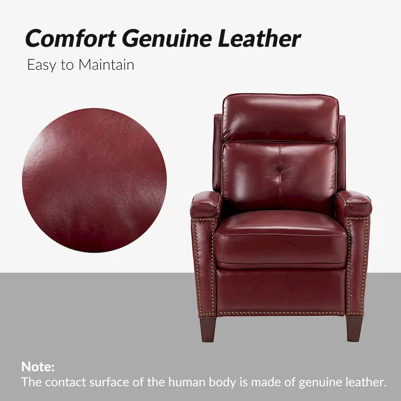 Fauteuil inclinable Gaspar Mid-Century Modern avec clous décoratifs par HULALA HOME