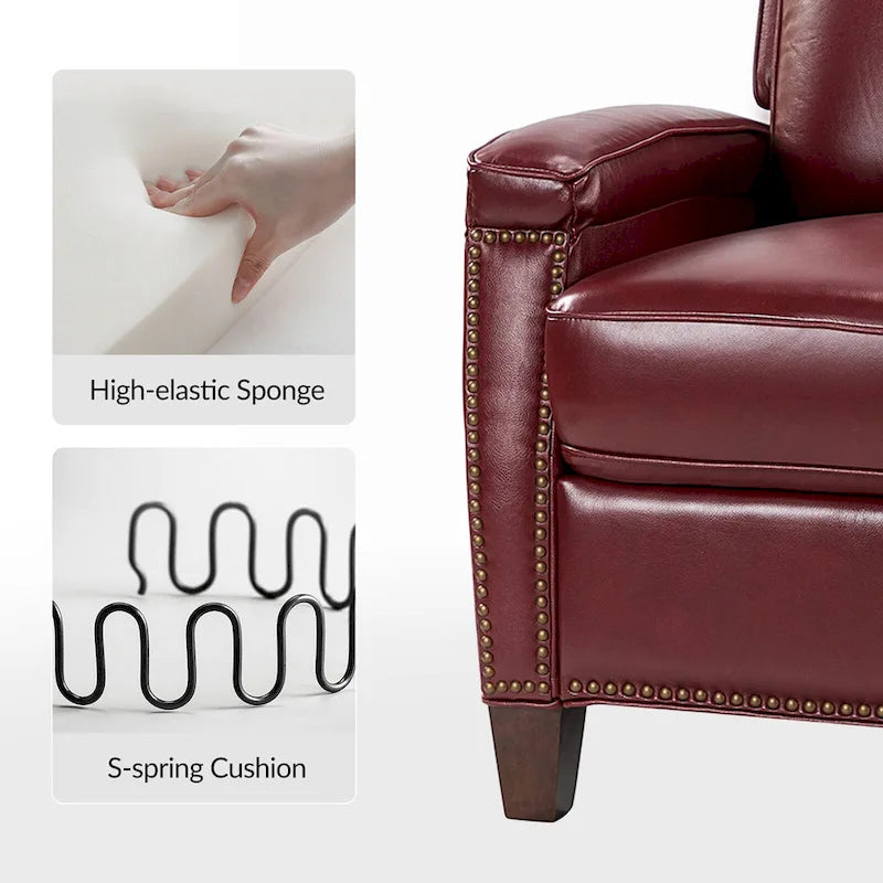 Fauteuil inclinable Gaspar Mid-Century Modern avec clous décoratifs par HULALA HOME