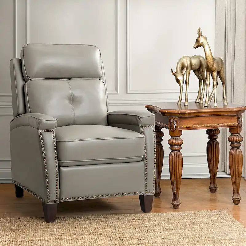 Fauteuil inclinable Gaspar Mid-Century Modern avec clous décoratifs par HULALA HOME