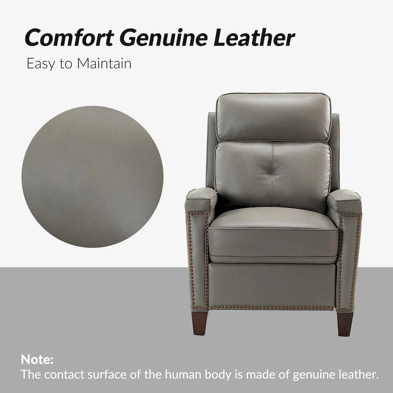 Fauteuil inclinable Gaspar Mid-Century Modern avec clous décoratifs par HULALA HOME