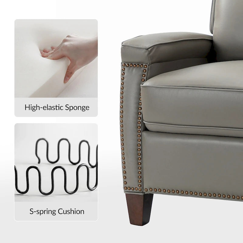 Fauteuil inclinable Gaspar Mid-Century Modern avec clous décoratifs par HULALA HOME
