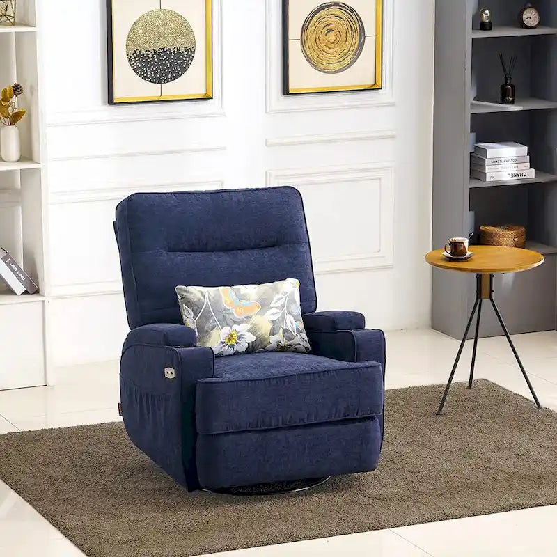 MCombo Fauteuil inclinable électrique pivotant et coulissant avec fonction de chauffage et de massage, Tissu 7752