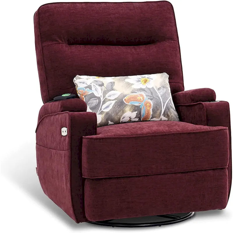 MCombo Fauteuil inclinable électrique pivotant et coulissant avec fonction de chauffage et de massage, Tissu 7752