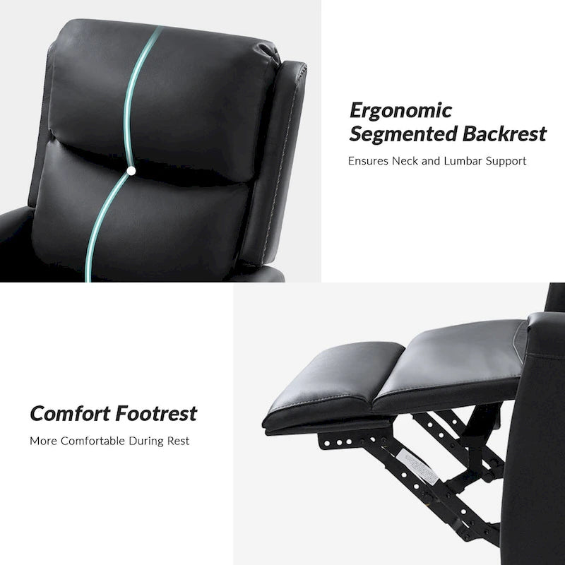 Fauteuil inclinable, pivotant et à bascule moderne Fiacro 30.31W avec dossier haut en cuir véritable et garnitures cloutées, lot de 2