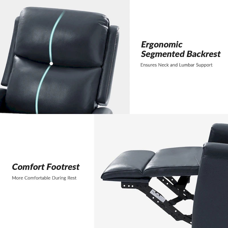 Fauteuil inclinable, pivotant et à bascule moderne Fiacro 30.31W avec dossier haut en cuir véritable et garnitures cloutées, lot de 2