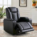 Fauteuil inclinable électrique en cuir avec ports USB et porte-gobelets