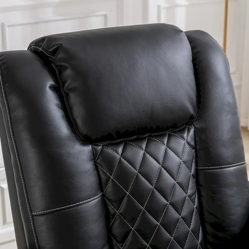 Fauteuil inclinable électrique en cuir avec ports USB et porte-gobelets