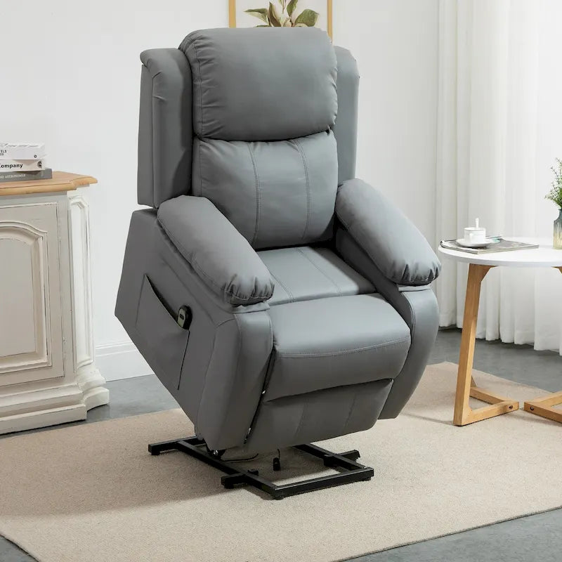 Fauteuil inclinable électrique HOMCOM pour salon, en cuir PU, pour personnes âgées avec télécommande
