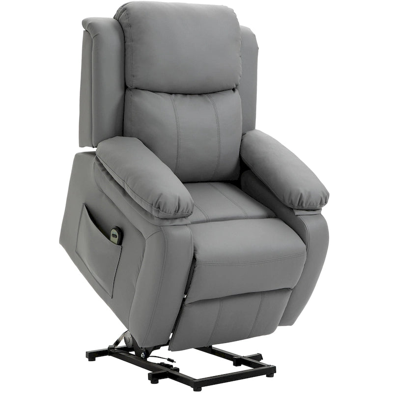 Fauteuil inclinable électrique HOMCOM pour salon, en cuir PU, pour personnes âgées avec télécommande