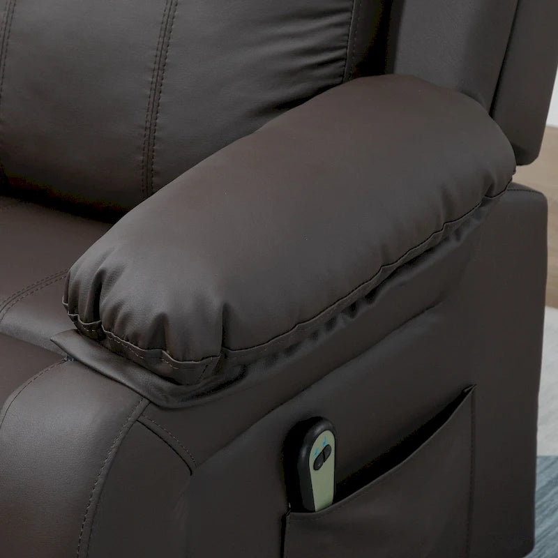 Fauteuil inclinable électrique HOMCOM pour salon, en cuir PU, pour personnes âgées avec télécommande