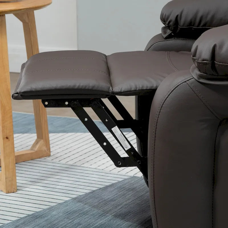 Fauteuil inclinable électrique HOMCOM pour salon, en cuir PU, pour personnes âgées avec télécommande