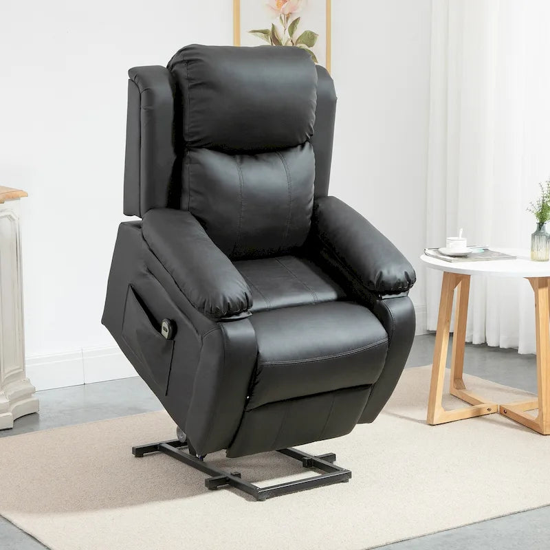 Fauteuil inclinable électrique HOMCOM pour salon, en cuir PU, pour personnes âgées avec télécommande