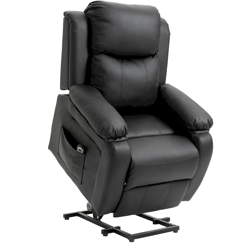 Fauteuil inclinable électrique HOMCOM pour salon, en cuir PU, pour personnes âgées avec télécommande