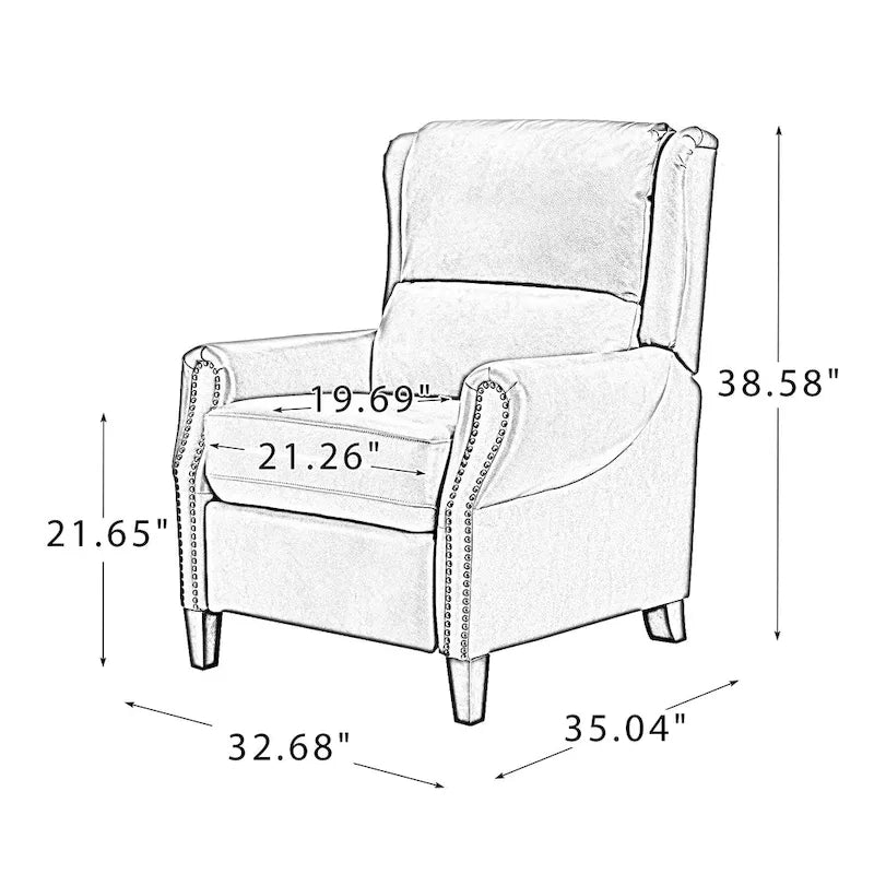 Alicia 32.68 Fauteuil inclinable manuel en cuir véritable