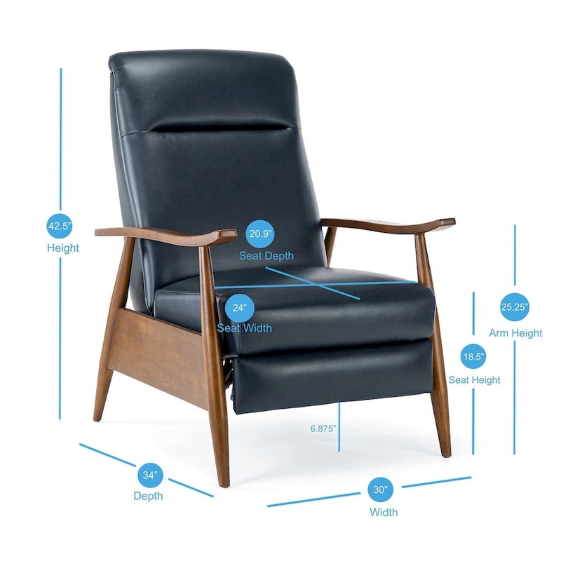 Fauteuil inclinable à pousser en bois rembourré Sienna par Greyson Living
