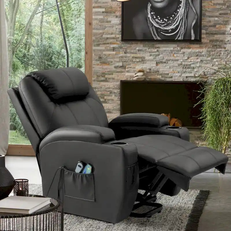 Fauteuil inclinable releveur électrique Homall en similicuir avec fonction massage