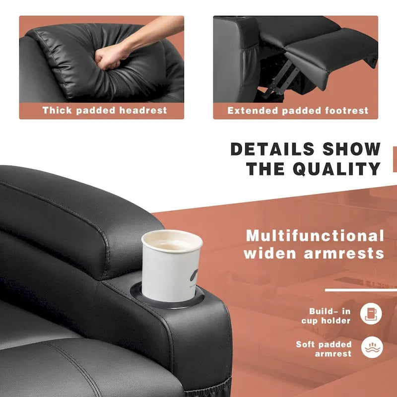 Fauteuil inclinable releveur électrique Homall en similicuir avec fonction massage