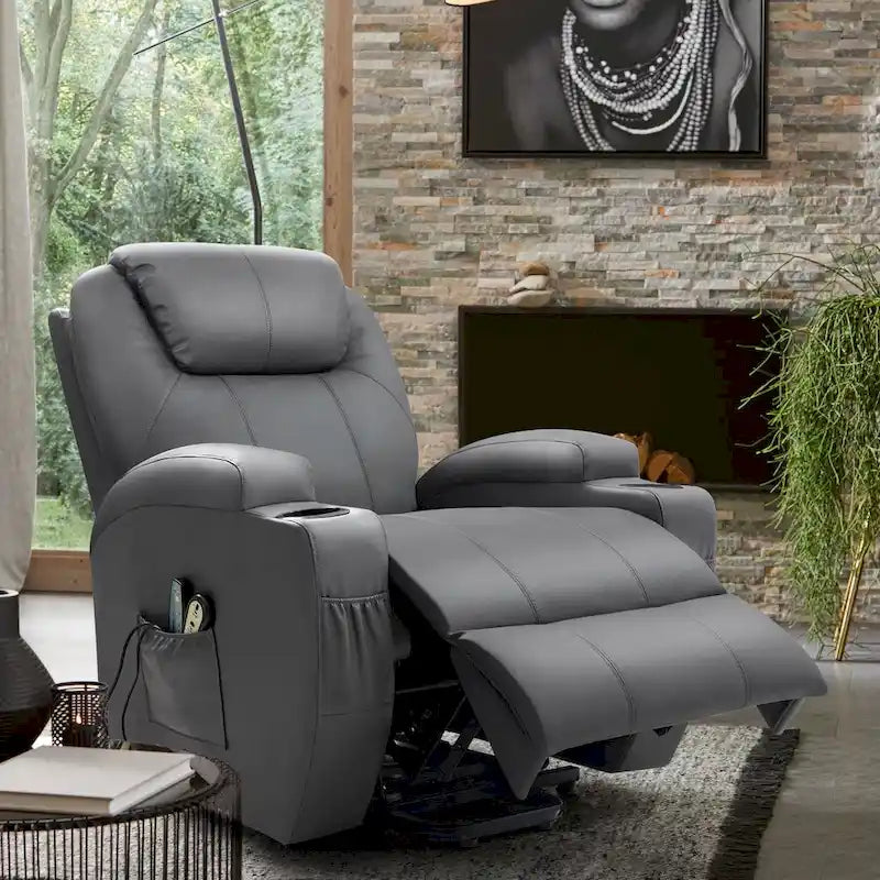 Fauteuil inclinable releveur électrique Homall en similicuir avec fonction massage