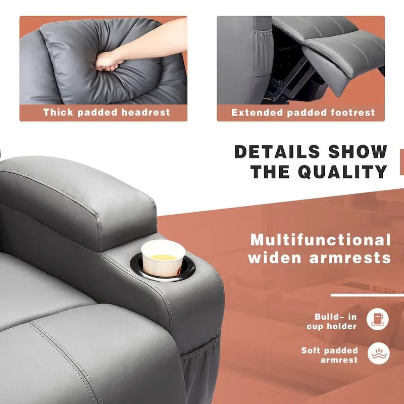 Fauteuil inclinable releveur électrique Homall en similicuir avec fonction massage