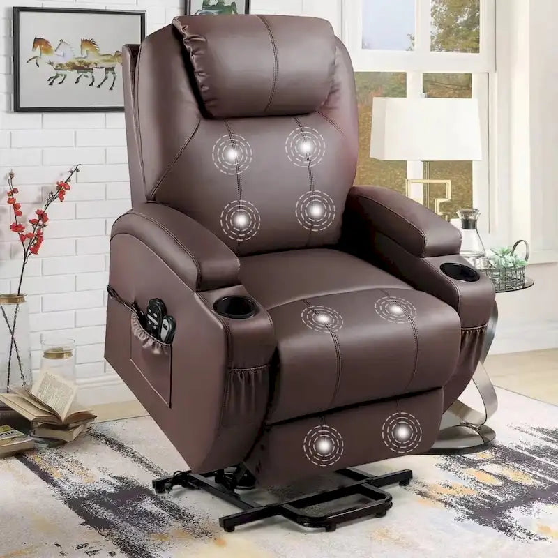 Fauteuil inclinable releveur électrique Homall en similicuir avec fonction massage