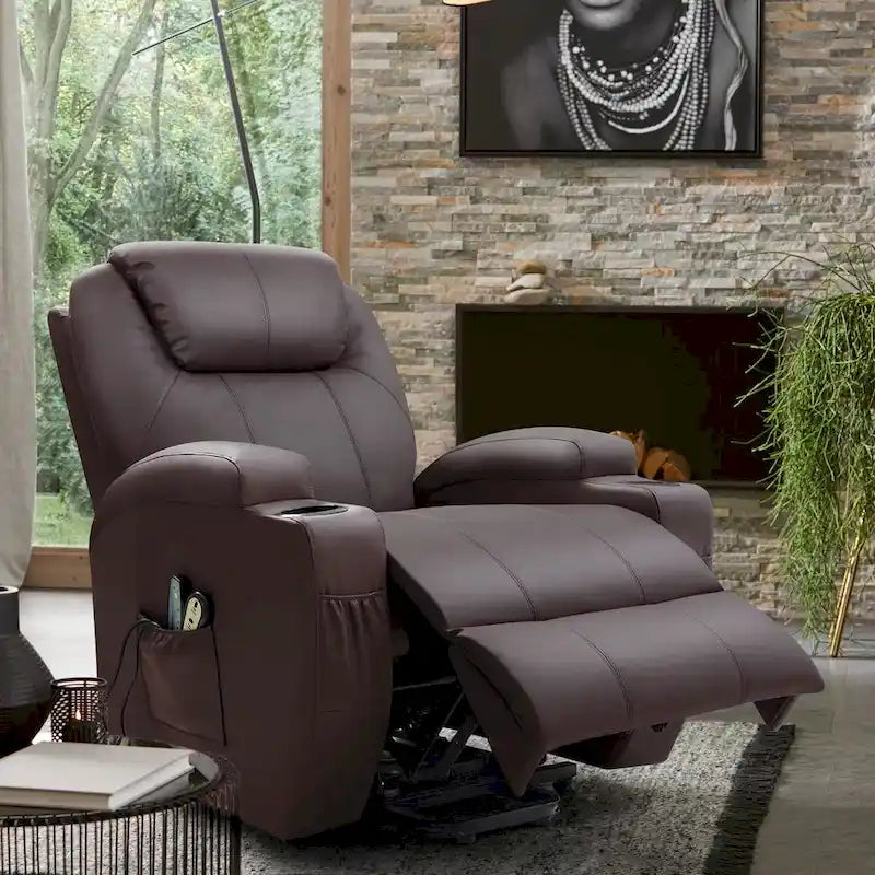 Fauteuil inclinable releveur électrique Homall en similicuir avec fonction massage
