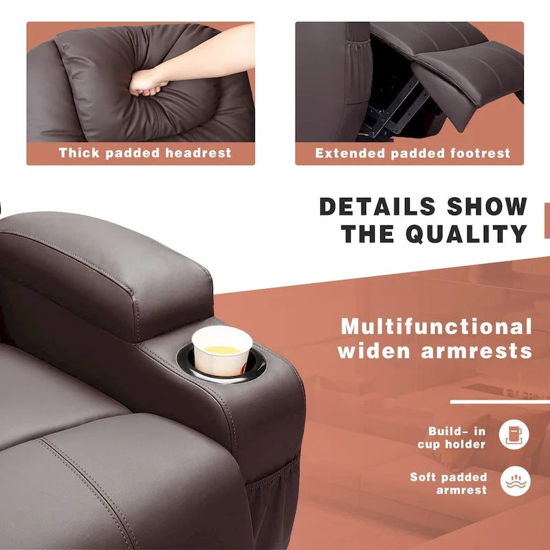 Fauteuil inclinable releveur électrique Homall en similicuir avec fonction massage