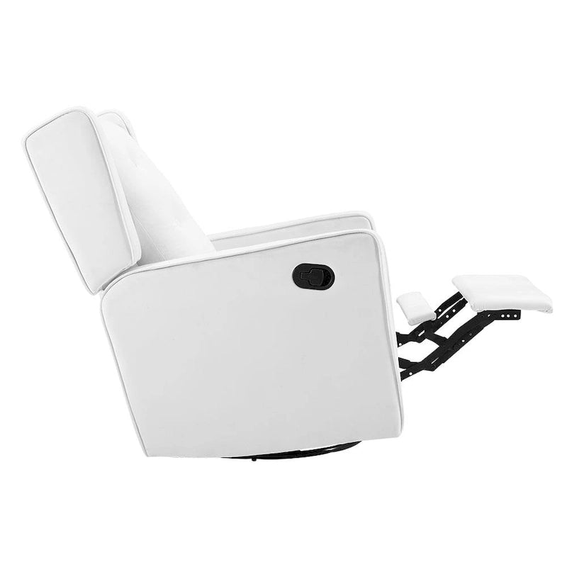 Fauteuil inclinable, pivotant et à bascule en microfibre et bois massif Octavia, pour salon et chambre