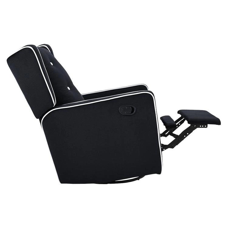 Fauteuil inclinable, pivotant et à bascule en microfibre et bois massif Octavia, pour salon et chambre