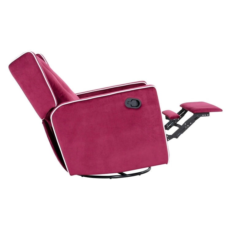 Fauteuil inclinable, pivotant et à bascule en microfibre et bois massif Octavia, pour salon et chambre