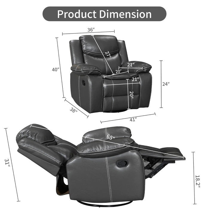 Fauteuil à bascule inclinable avec pivotement à 360 degrés