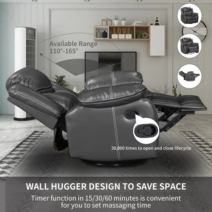 Fauteuil à bascule inclinable avec pivotement à 360 degrés