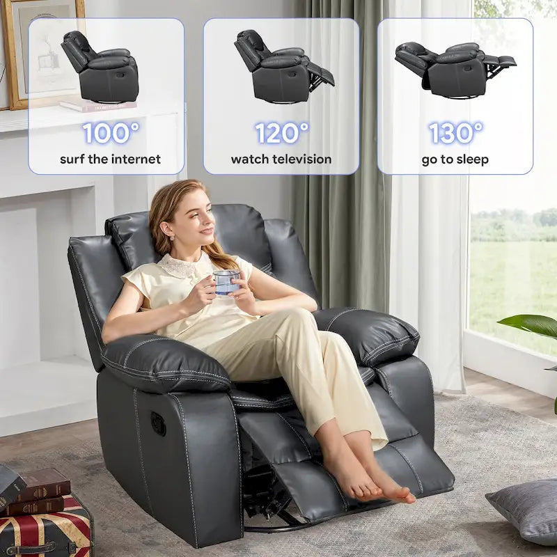Fauteuil à bascule inclinable avec pivotement à 360 degrés