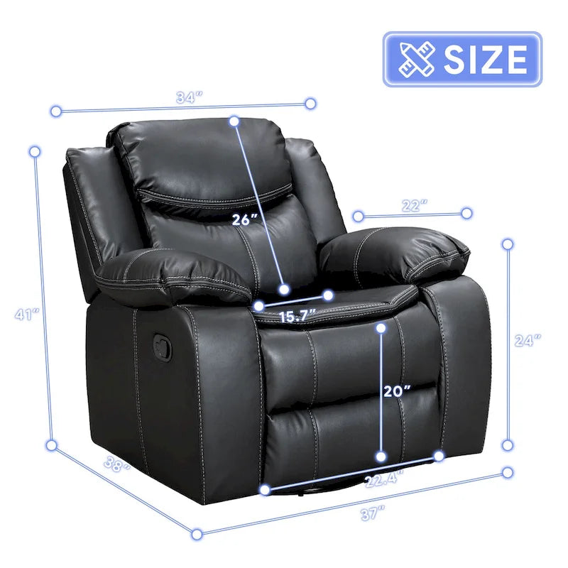 Fauteuil à bascule inclinable avec pivotement à 360 degrés