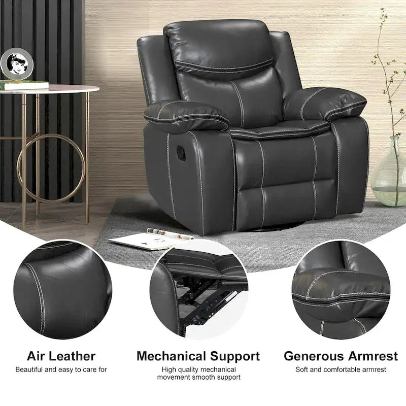 Fauteuil à bascule inclinable avec pivotement à 360 degrés