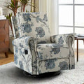 Fauteuil inclinable pivotant et à bascule Roderich Farmhouse Floral Print avec accoudoirs roulés de HULALA HOME